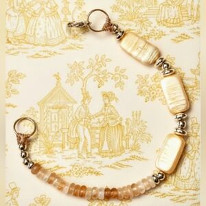 Nature's Yellow Opal & Yellow Keshi Pearls In Statement Gold Plated Bracelet